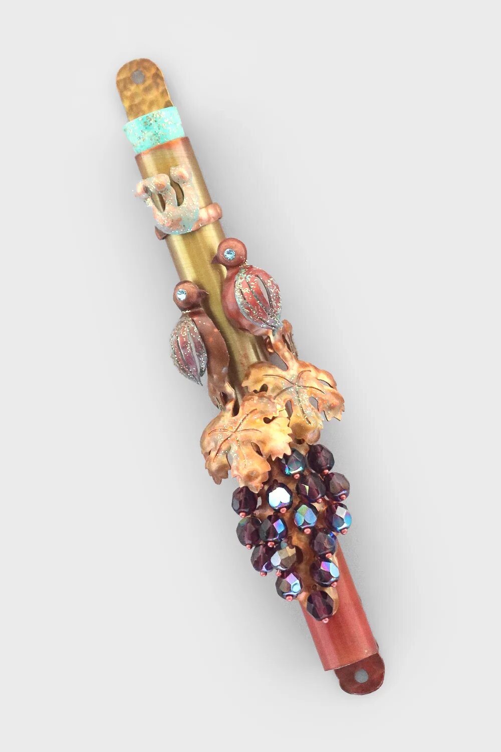Birds and Grape Wine Mezuzah