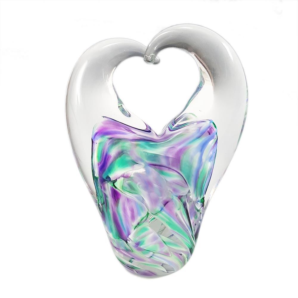 BLOWN WEDDING GLASS HEART SCULPTURE