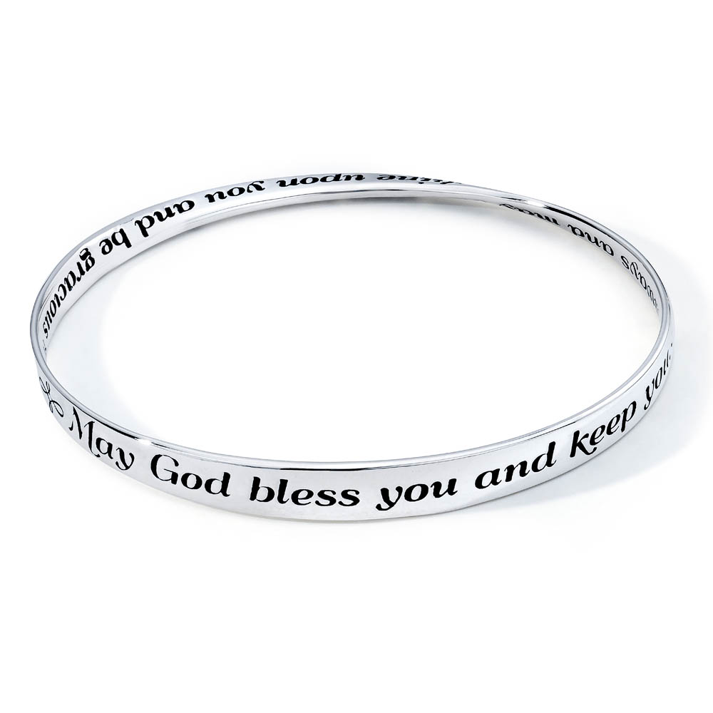 Priestly Blessing Mobius Sterling Silver Bangle Bracelet