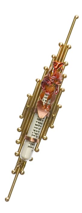 brass olive branch mezuzah – Emily Rosenfeld