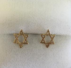 Star of David Earrings - 14kt Yellow Gold