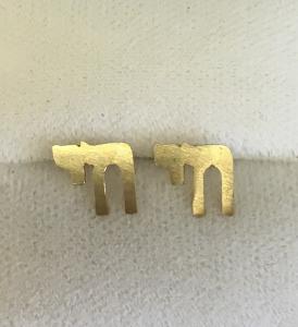 Chai Stud Earrings - 14kt Yellow Gold