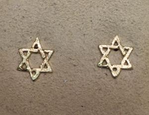 Star of David Earrings - 14kt Yellow Gold