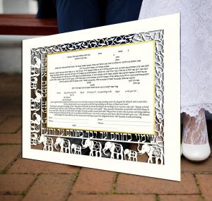 Elephants, Small Paper-Cut Ketubah