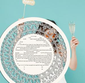 2020 Simple Line, See Through, Round Paper-Cut Ketubah