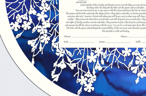 Blossom Round -Paper-Cut Ketubah