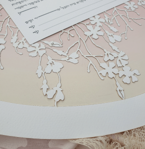 Blossom Round -Paper-Cut Ketubah