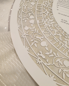 Celebration Round Paper-Cut Ketubah