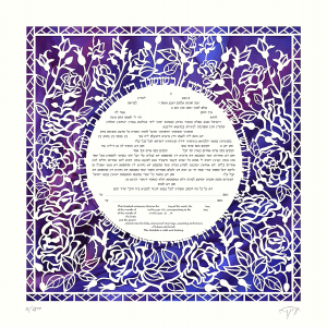 A Rose for You Paper-Cut Ketubah