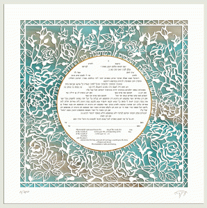 A Rose for You Paper-Cut Ketubah