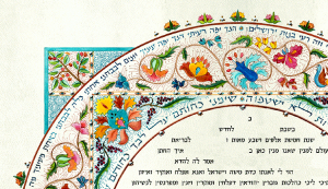 Happiness Printed Ketubah with Crystals