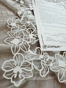 Orchid Glory Paper-Cut Ketubah