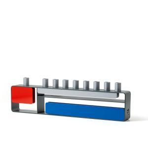 grey menorah silver/blue/red