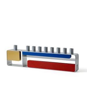 silver menorah blue/red/silver