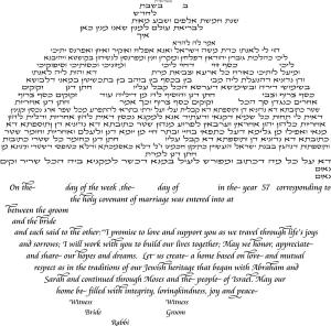 Double Tree Ketubah in Yellow and Green