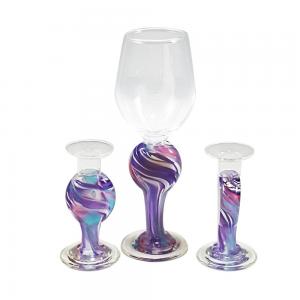 BLOWN CRUSHED WEDDING GLASS SHABBAT SET