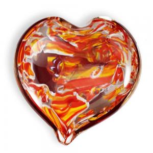 BLOWN CRUSHED WEDDING GLASS HEART KEEPSAKE