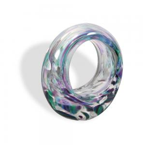 BLOWN CRUSHED WEDDING GLASS ETERNITY RING KEEPSAKE