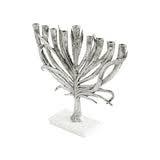 Palm Small Menorah Nickleplate