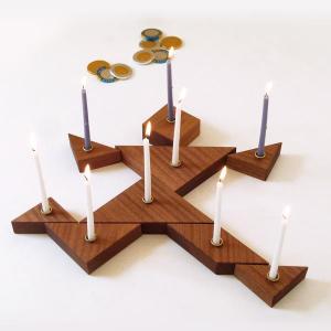 Tangram Hanukkah Menorah