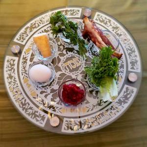 Paper cut and Glass Seder Plate