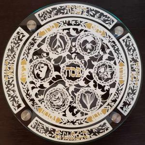 Paper cut and Glass Seder Plate