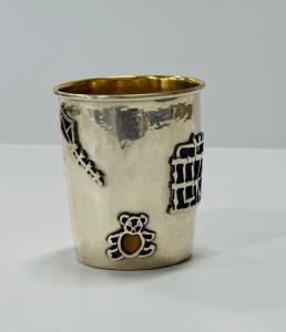 Enamel Kiddush Cup - Sterling Silver