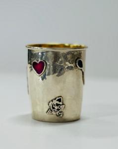 Enamel Kiddush Cup - Sterling Silver