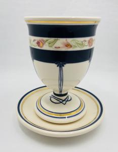 Kinneret Ceramic Kiddush Cup With Plate