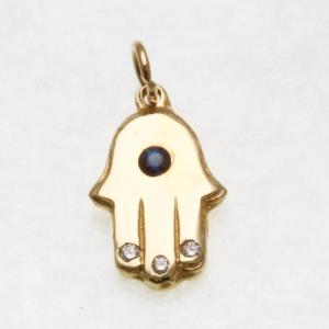 Hamsa with Sapphire - Gold