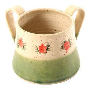 Pomegranate Color Bottom Handwashing Cup - Ceramic