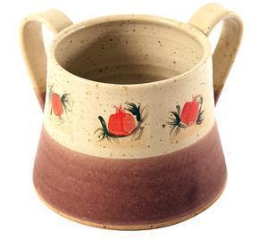 Pomegranate Color Bottom Handwashing Cup - Ceramic