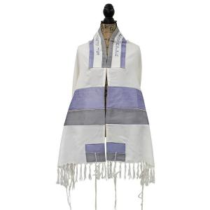 Lavendar Gray Striped Talit Set