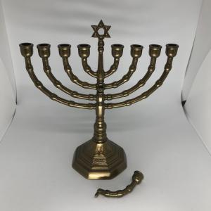 Antique Finish Brass Hanukkah Menorah RC 47
