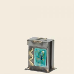 Bat Mitzvah Tzedakah Box - Glass, Steel, and Copper