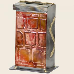 Western Wall Tzedakah Box - Glass, Steel, and Copper