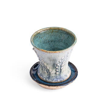 Israel Museum x Shalom House Ceramic Kiddush Cup Botanical Teal