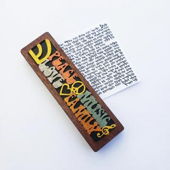 Peace, Music, Love & Family Mezuzah