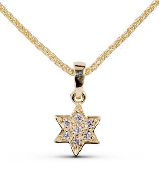 Israel Museum x Shalom House 14kt Gold Star of David with Diamonds