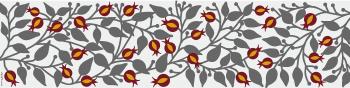 Table Runner with Small Vines and Pomegranates