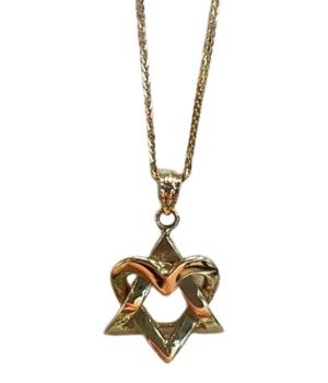Heart Star of David Pendant- 14kt Gold
