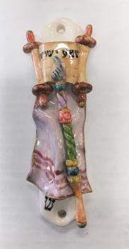 Mitzvah Mezuzah - Painted Porcelain