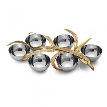 Palm Seder Plate - Stainless Steel