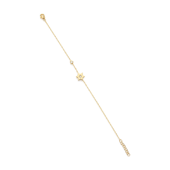 14k Gold Star of David with Diamond Bracelet