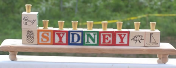 Baby Block Personalized Menorah