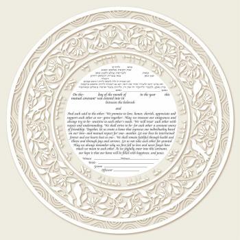 Beloved Birds Ketubah in Beige