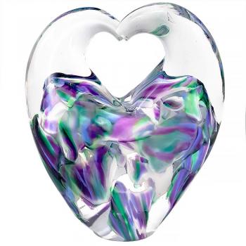 BLOWN WEDDING GLASS HEART SCULPTURE