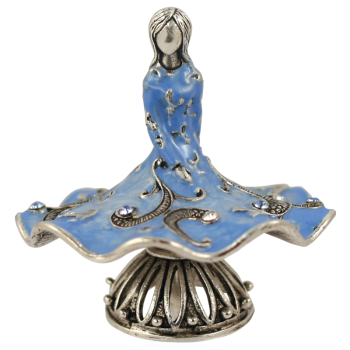 Ballerina Dreidel - Painted Enamel, Pewter, and Crystals