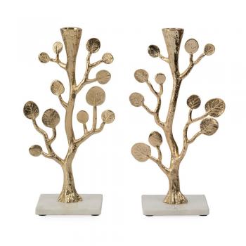 Botanical Leaf Gold Candleholders