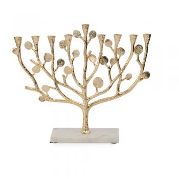 Botanical Leaf Gold Menorah